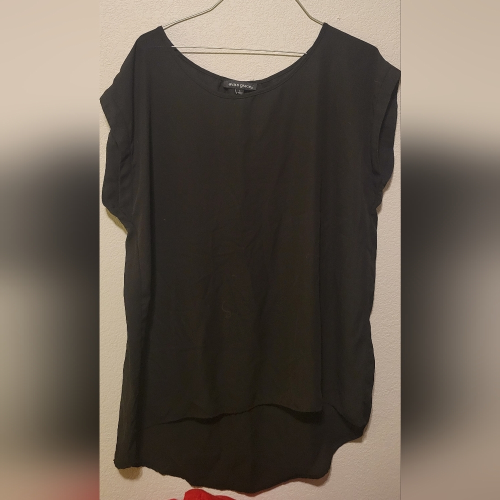 Black Sheer Flowy Top